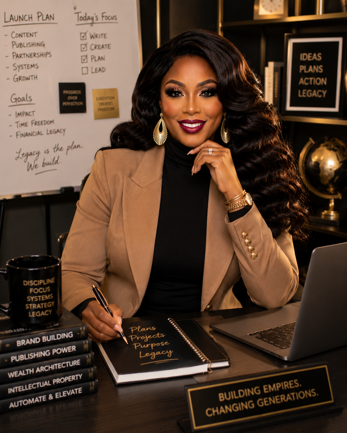 Charlotte Howard Collins at work in her office